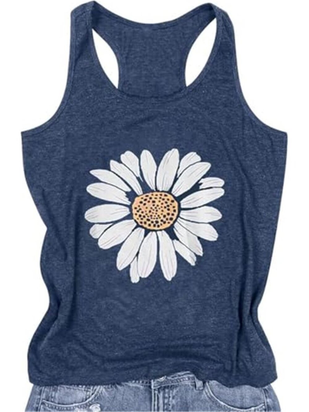 Womens Graphic Tank Top Sleeveless Crew Neck Casual Summer Shirt Relaxed Fit